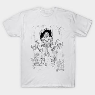 Orc Warrior Line Art Design T-Shirt